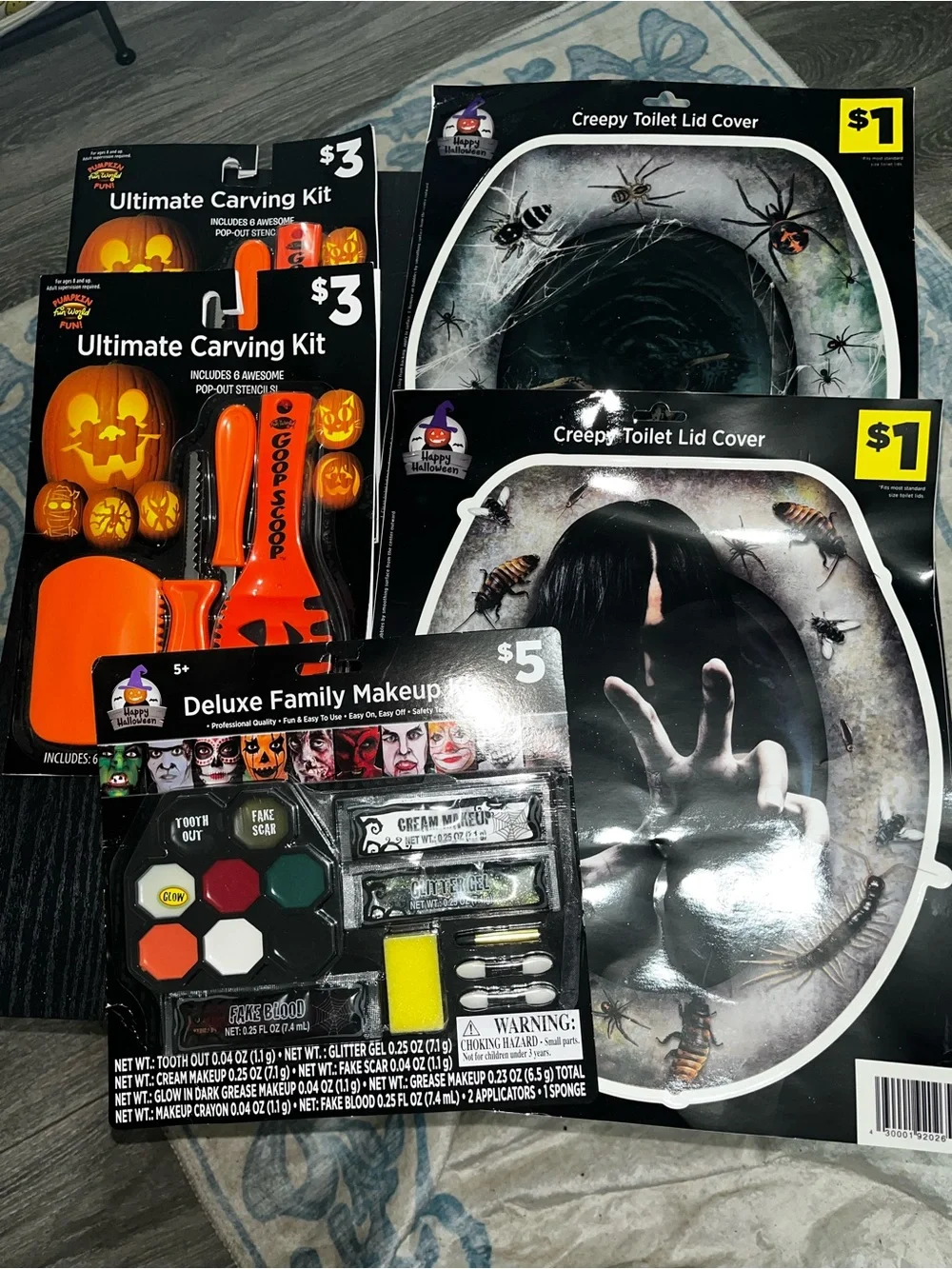 Halloween Holiday Decor Set - Orange & Black Makeup and Accessories